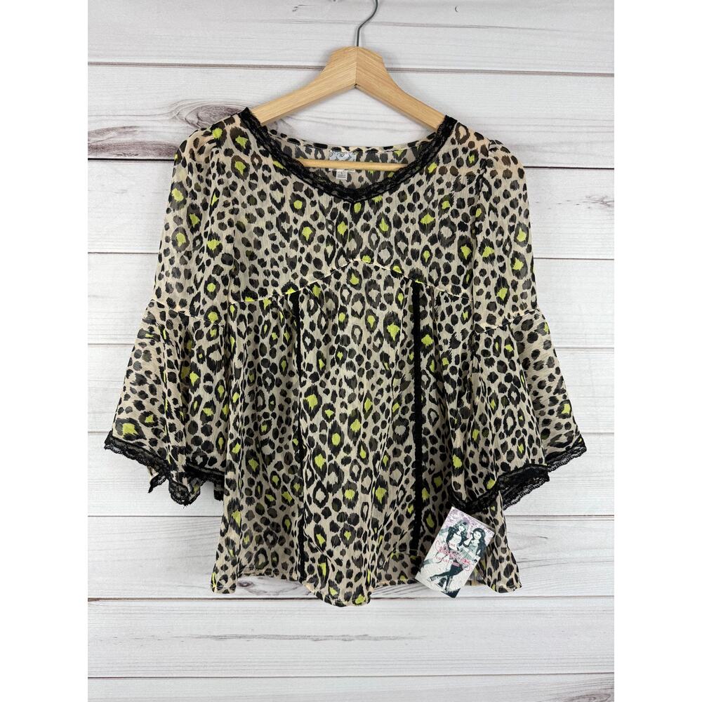 Disney D-Signed Cheetah Print Sheer Top Size‎ Large NWT Disney Shake It Up